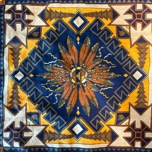 Vintage Bandana Paris Accessories Southwestern - Made in USA Cotton